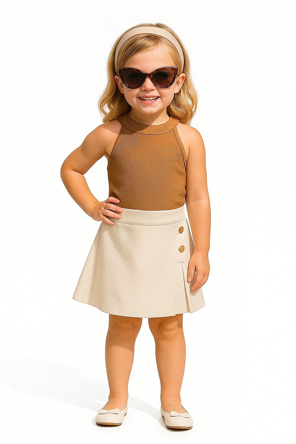 A.T.U.N. (ALL THINGS UBER NICE) Girls Stylish Two Piece Outfit Set with Sleeveless Tank Top and Skort | Casual Summer Clothing