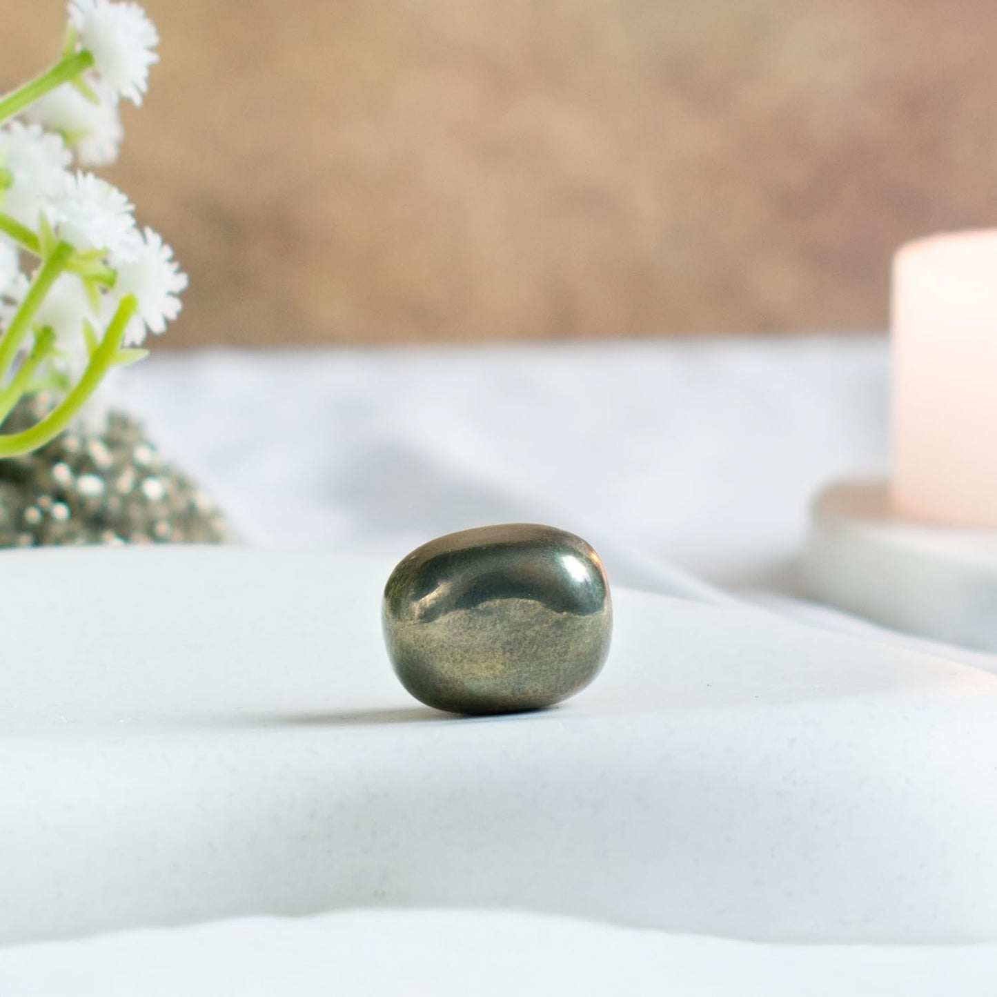 Astrotalk Pyrite Tumble | Attracts Luck, Wealth & Career Success | Boosts Leadership, Focus & Determination | Office Table & Living Room Decor | Gift for Man & Woman