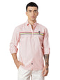 The Indian Garage Co Men Pink Placement Printed Slim Fit Cotton Casual Shirt