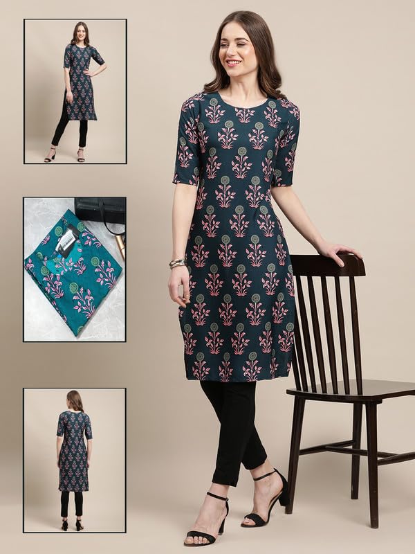 Pinkmint Printed Kurti for Womens ll Straight Kurtis for Womens ll Stylished Kurti (Pack of 6)