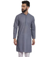 SOJANYA (Since 1958 Ethnic Motifs Embroidered Thread Work Pure Cotton Grey Straight Only Kurta