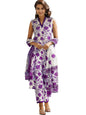 Shienzy WomenS Printed Cotton Blend Sleeveless V-Neck Kurta Pant Dupatta Set || Stylish Indo-Western Kurti For Wedding, Festive