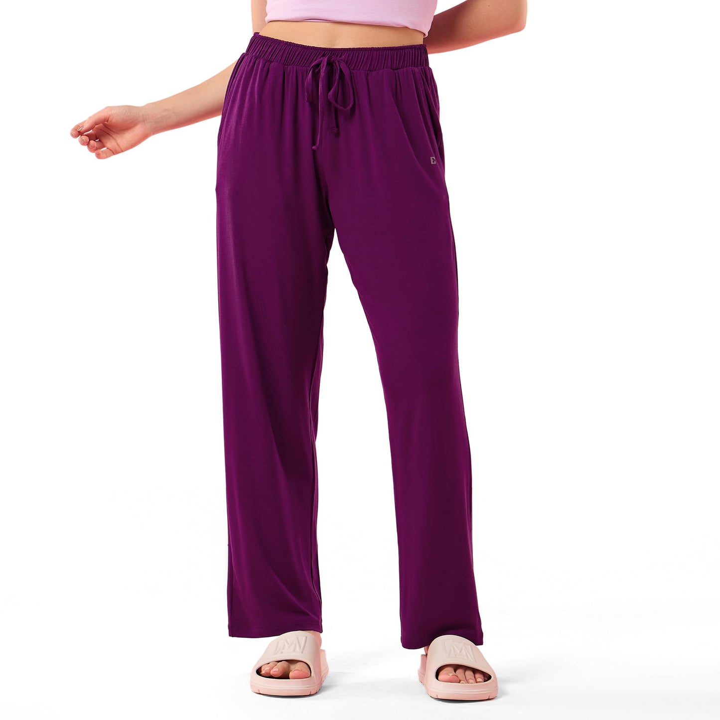 Enamor E404 Womens Home Pant - Relaxed Fit, Mid Rise, Regular Length, Straight Leg