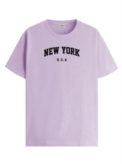 ADRO Mens Solid Regular Fit T-Shirt (RN24-NEW-PU_Purple