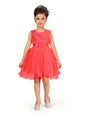 Aarika GirlS Net A-Line Knee-Length Frock (Fk-24314_Gajri_22)