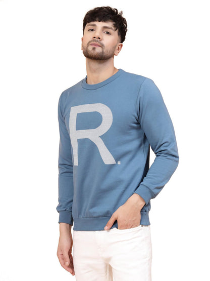 Rigo Cotton Fleece Casual Wear Printed Round Neck Sweatshirt for Men | Full Sleeves Regular Fit Sweatshirt for Men | Pullover Ho