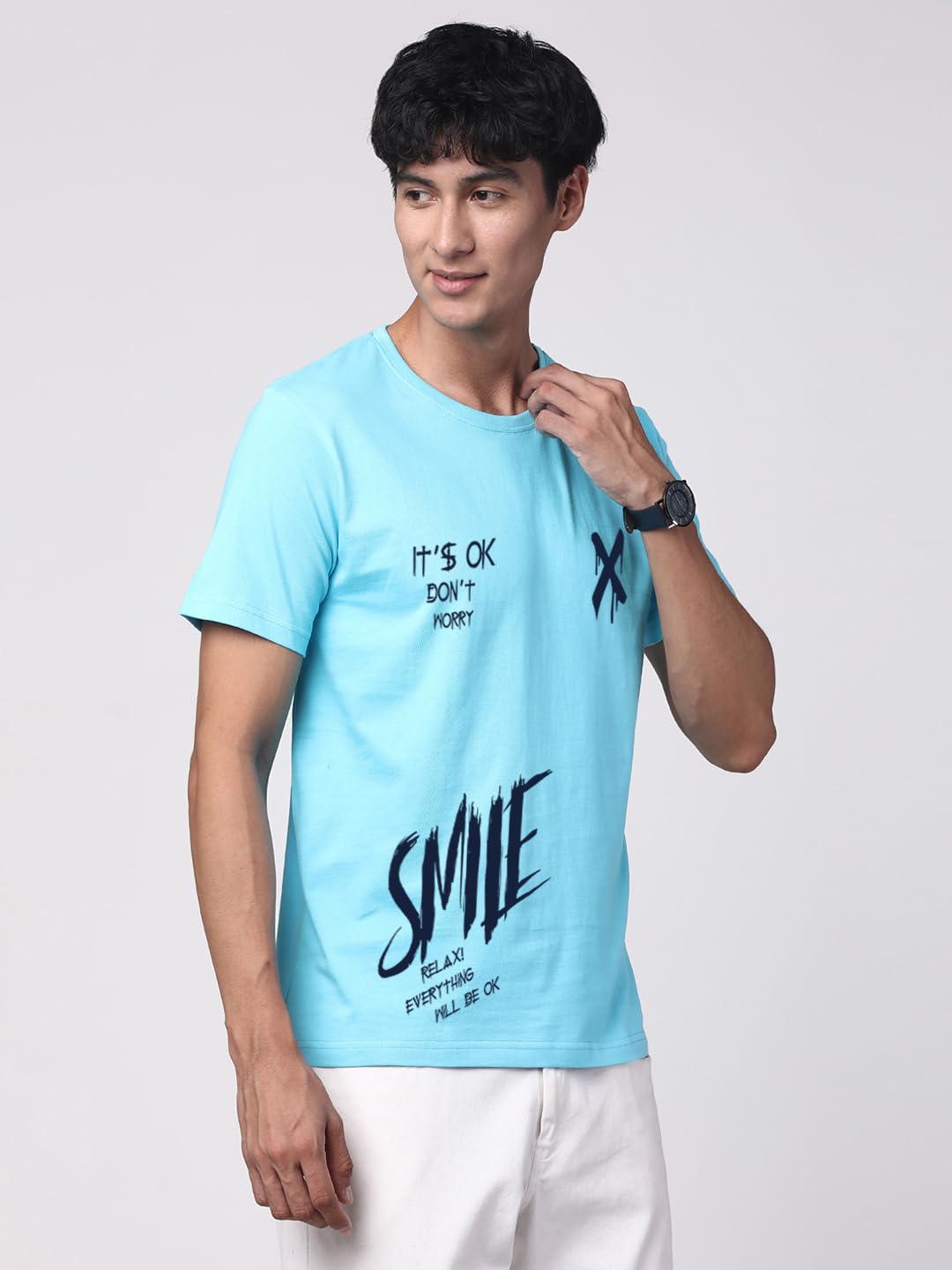ADRO Mens Smile Printed Cotton T-Shirt_RN24-L2-SMILE-MI