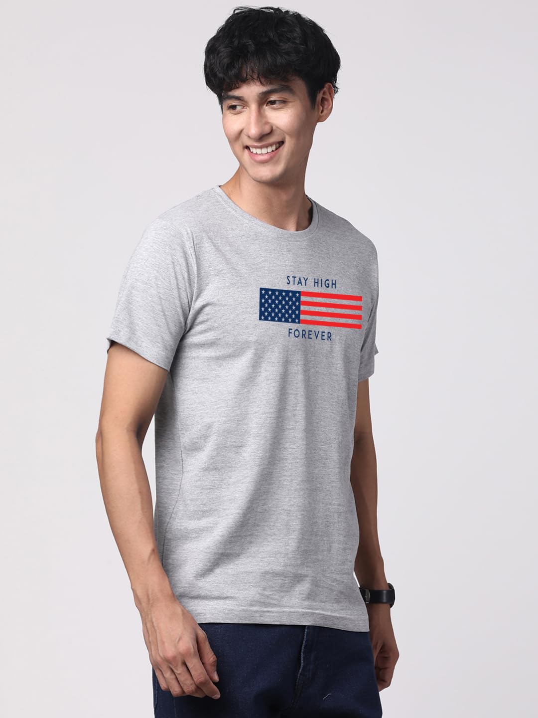 ADRO Mens Flag Printed Cotton T-Shirt_RN24-L2-FLAG-GR