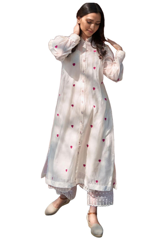 ANNI DESIGNER Women's Rayon Viscose Embroidered A-Line Kurta with Pant
