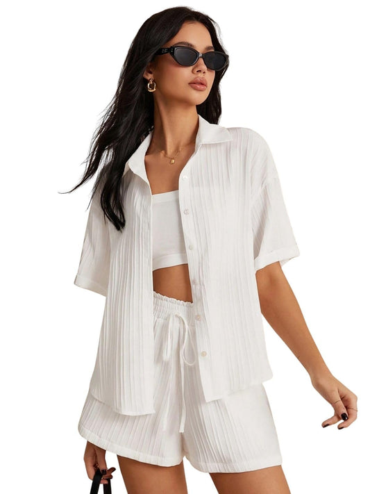 Leriya Fashion WomenS Poly Lycra Blend Solid Regular Western Co Set (Lf-W.Co-Ord Set-W2274&Sh305_White