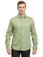 Turtle Men 100% Cotton Slim Fit Pista Green Dobby Print Full Sleeve Formal Shirt