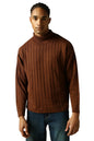 Hubberholme Men Knitted Acrylic Oversized Fit Turtle Neck Long Sleeve Sweaters Brown