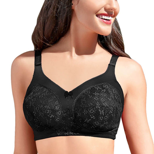 Enamor F026 Super Lift Full Support Bra : Non-Padded, Wirefree & Full Coverage Black