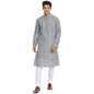 Fabindia MenS Grey Cotton Abstract Slim Fit Kurta