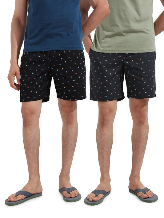 The Indian Garage Co Mens Regular Fit Doodle Printed Pack of 2 Boxers