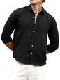 Finivo Fashion MenS Striped Cotton Casual Button Down Shirts Long Sleeve Textured Summer Beach Shirt For Men Black