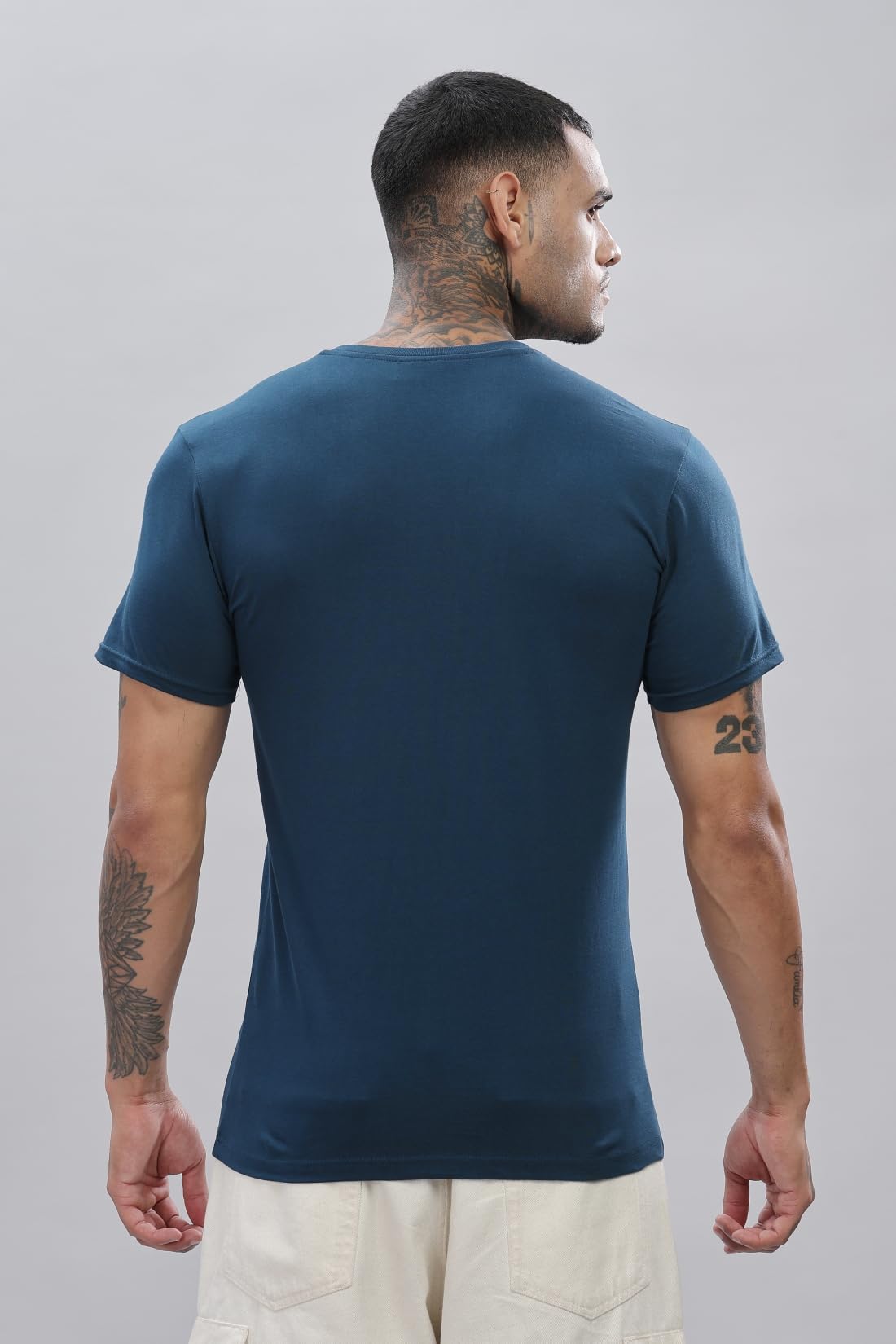 ADRO V-Neck T Shirt for Men, 100% Cotton Vneck Tshirt is Ideal for Casual wear, Workouts and Loungewear, Adding a Stylish Touch.