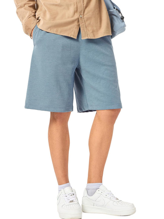 Bewakoof MenS Solid Oversized Fit Poly Cotton Shorts_685426_Blue_S