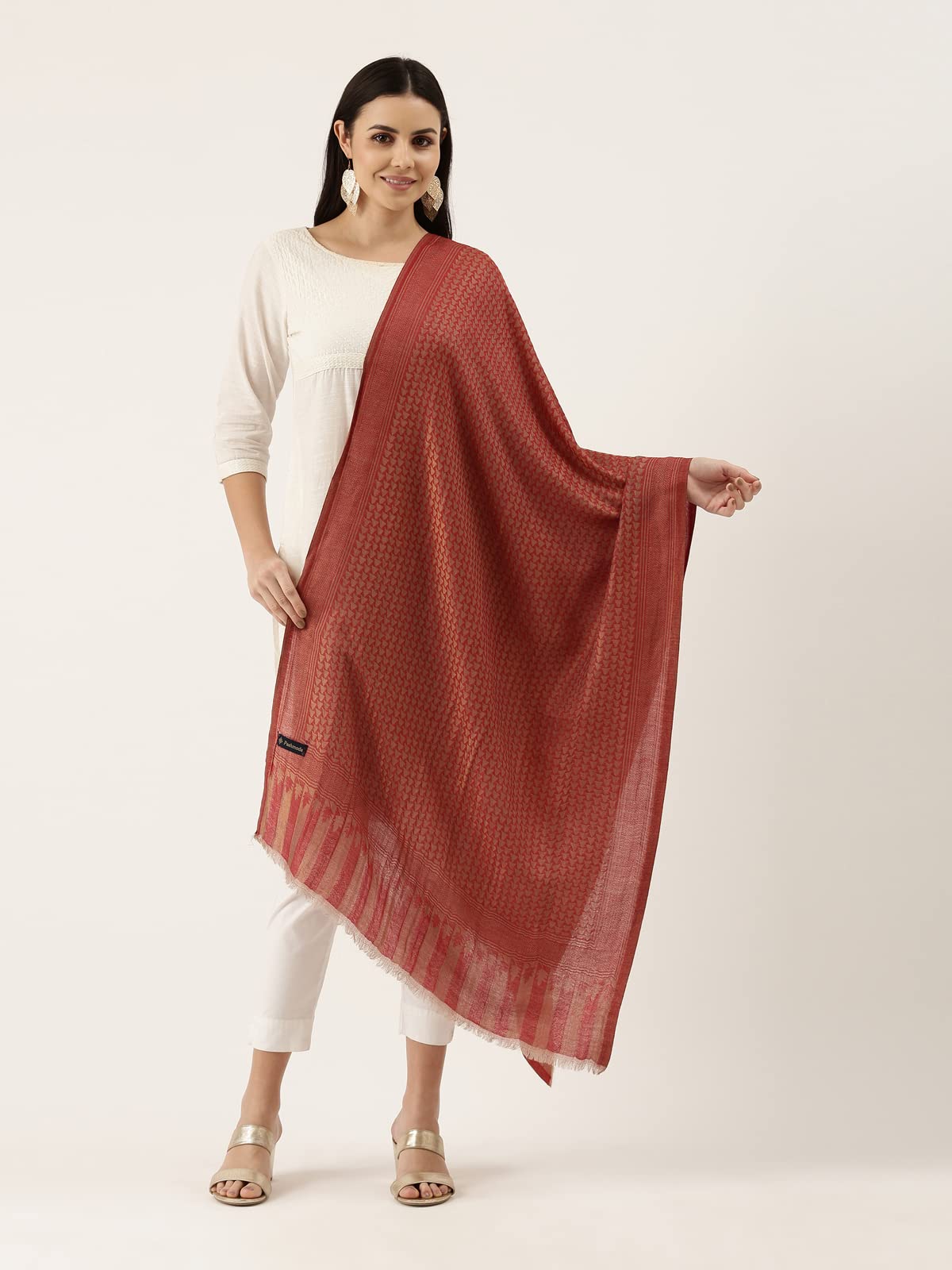 Pashmoda Women Aarzoo Fine Pashmina Wool Blend Stole (Size : 71X203 CM)