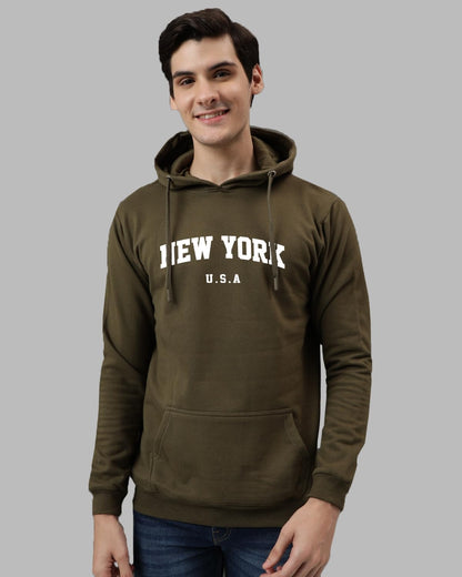 ADRO Men's Cotton Blend Neck Hooded Sweatshirt (H24-NEW)