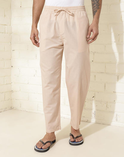 Fabindia Beige Cotton Woven Pyjama