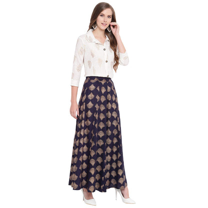 Stylum Womens Printed Rayon Blend Shirt Skirt Set