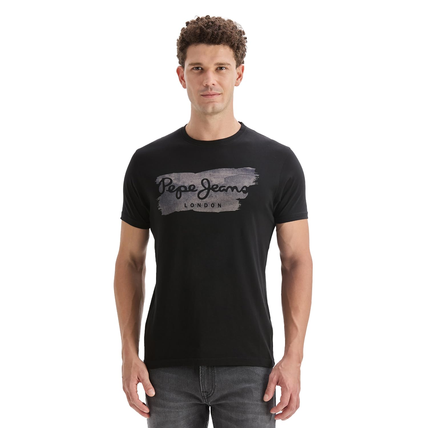 Men'S Green Black Graphic Print T-Shirt