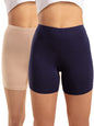 Nykd (Nyp083 Po2 Cotton Stretchable Cycling Shorts For Women | High Waist Shorties With Full Coverage & Concealed Waistband | Id