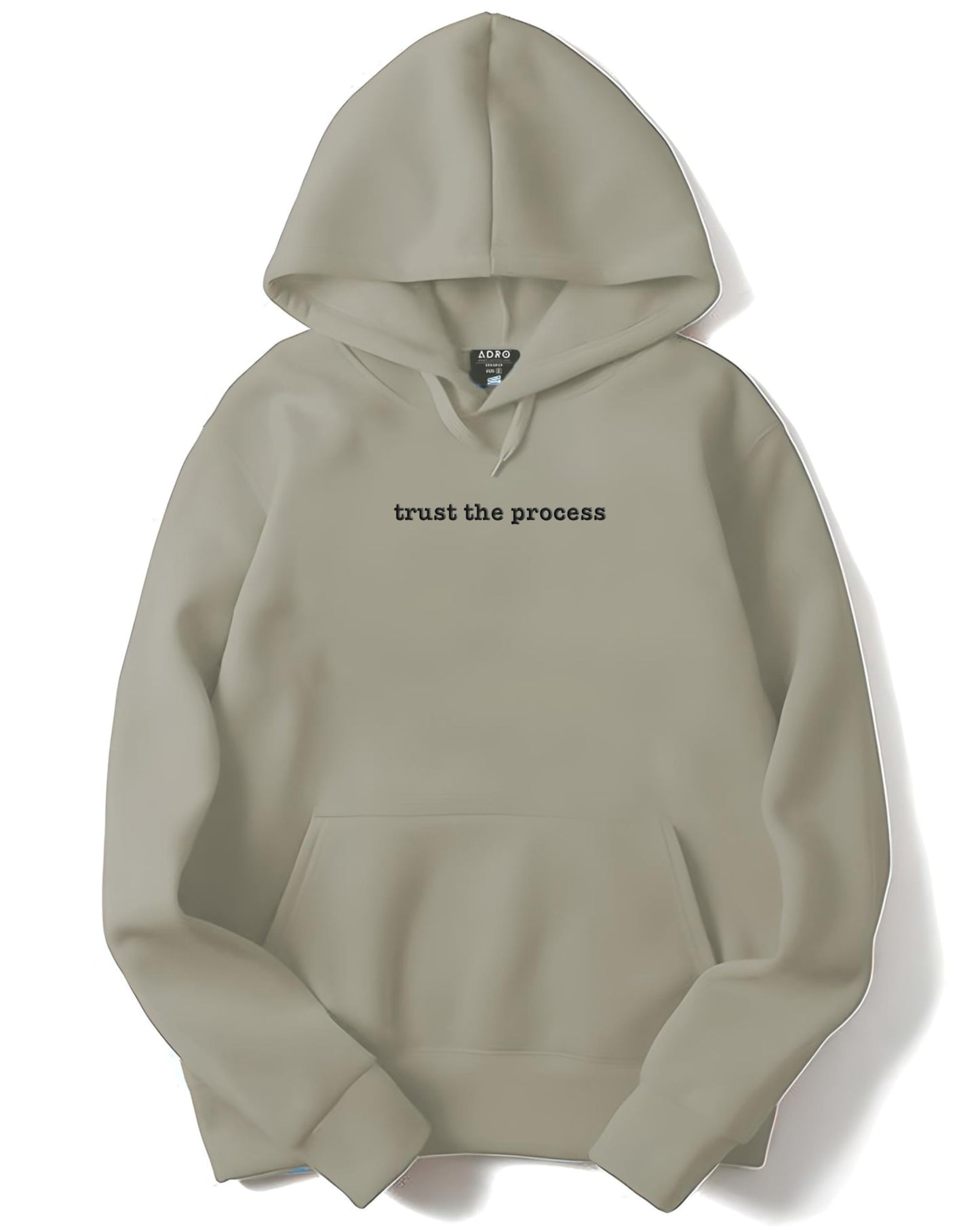 ADRO Mens Premium Cotton Fleece 340 GSM Printed Hoodies (H23-M-TRU-BE_Beige)