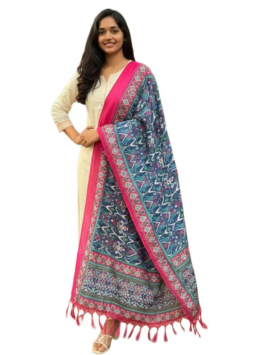 Gosriki WomenS Viscose Blend Straight Embroidery Kurta With Pant And Dupatta (Harina Cream-Gs_Xxl_Cream_Xx-Large)
