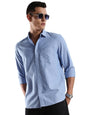 ADRO Mens Cotton Full Sleeve Regular Fit Casual Solid Shirt (Regular Fit | Solid Oxford Blue Shirt | All Day Fresh) | SH25-OXFD