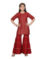 Aarika Cotton Girls Kurti Sharara Set (NV-SH-K-07_Maroon