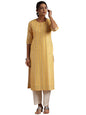Libas WomenS Cotton Straight Kurta (29196_Yellow