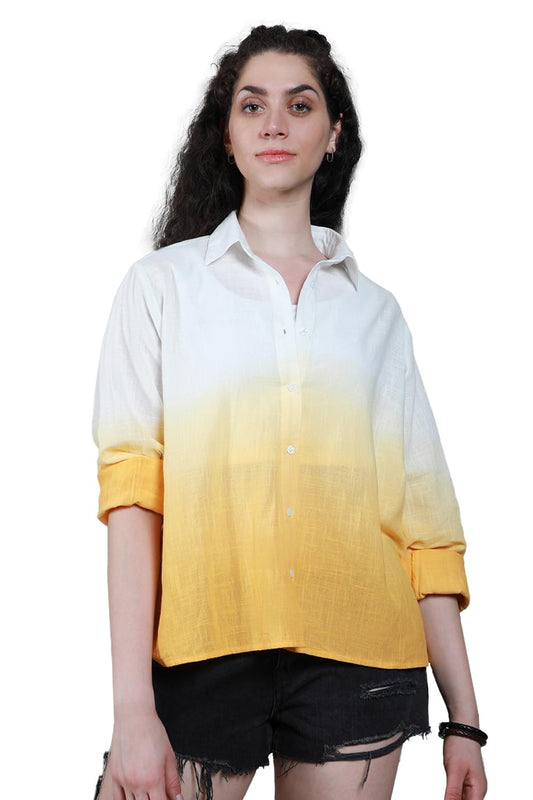 High Star WomenS Oversized Fit Shirt (Hswshs2429_Yellow