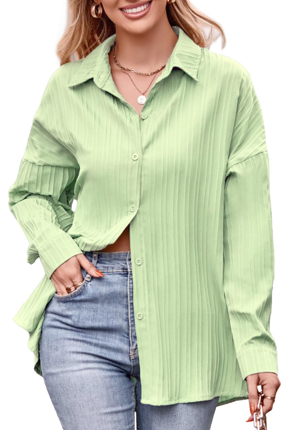 CB-COLEBROOK Oversized Textured Beach Summer Shirt for Women | Shirt for Women Stylish Western | Women Long Shirt Top | Women Ca