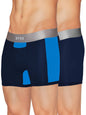 XYXX Mens Underwear Illuminati IntelliSoft Antimicrobial Micro Modal Trunk Pack of 2 (Black Iris ; Black Iris & Brilliant Blue;