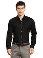 Turtle Men Black Regular Fit Dobby Pure Cotton Formal Shirt