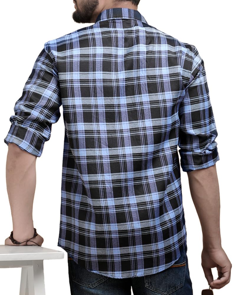 Noble Monk MenS Regular Fit Shirt | Checkered | Full Sleeves | Casual Shirt For Men