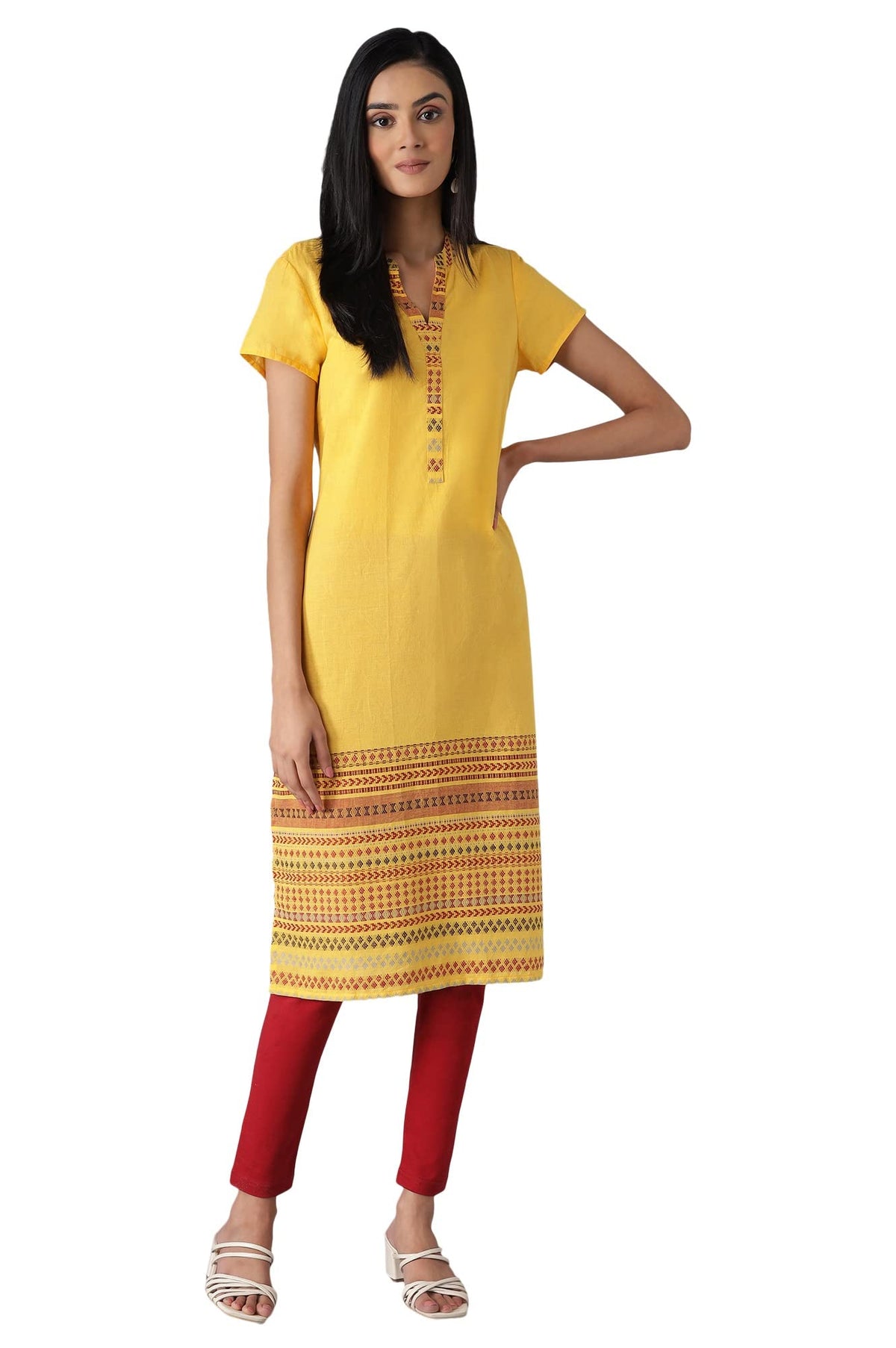 Yellow Casual Kurta