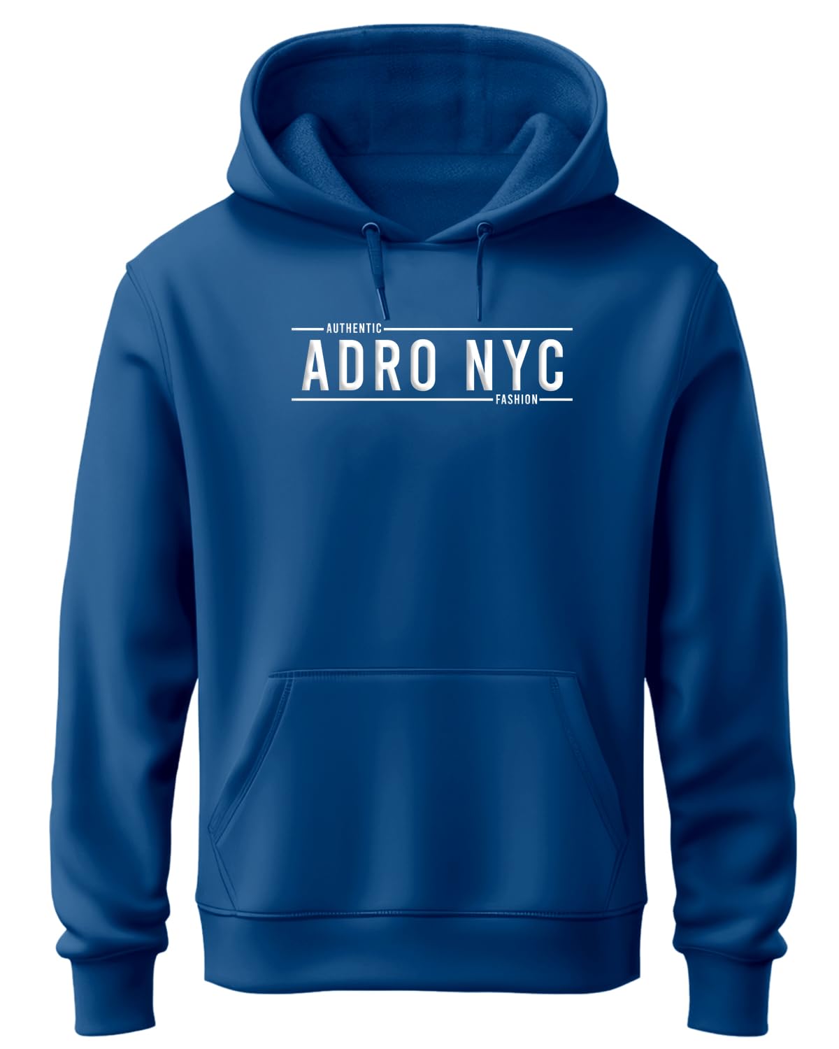 ADRO Men's Cotton Neck Hooded Sweatshirt (H24-ADRO-RB_Royal Blue