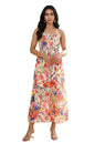Aurelia Women'S Off White Bold Floral Printed Noodle Straps Rayon A-Line Dress - (A16323-510473-Xs)