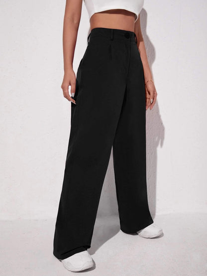 Toochki Womens Regular Fit Elastic Waist Full Length Spandex Formal Trouser for Casual Wear, Office Wear Black
