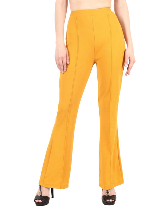 POPWINGS Casual Solid Regular Fit Solid Trouser for Women | Pull On Trouser for Women | Semi-Formal Work Women Trouser for Summe