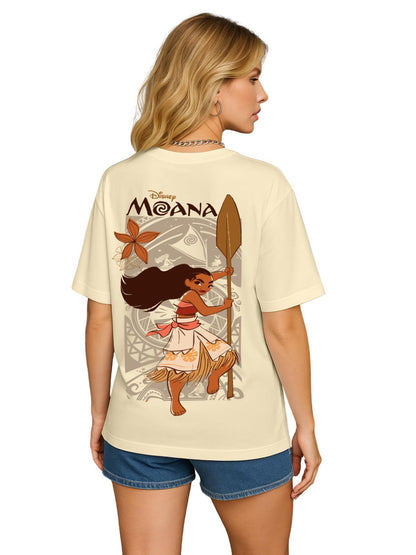 Juneberry 100% Pure Cotton Oversized Baggy Fit Official Disney Merchandise Cool & Goofy Graphic Printed T-Shirt For Women (Os_Ds