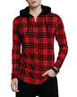 Noble Monk MenS Checkered Long Sleeve Shirts |Button Down Shirts With Hoodie