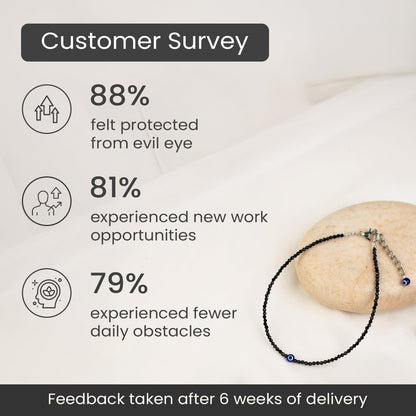 Astrotalk Evil Eye Anklet for woman with Black Tourmaline | Stone of Protection, Balance & Positivity | Spiritual Anklet for Women | Best Gift for Woman | Spiritual Jewellery for Women | Valentine Gift for Girlfriend