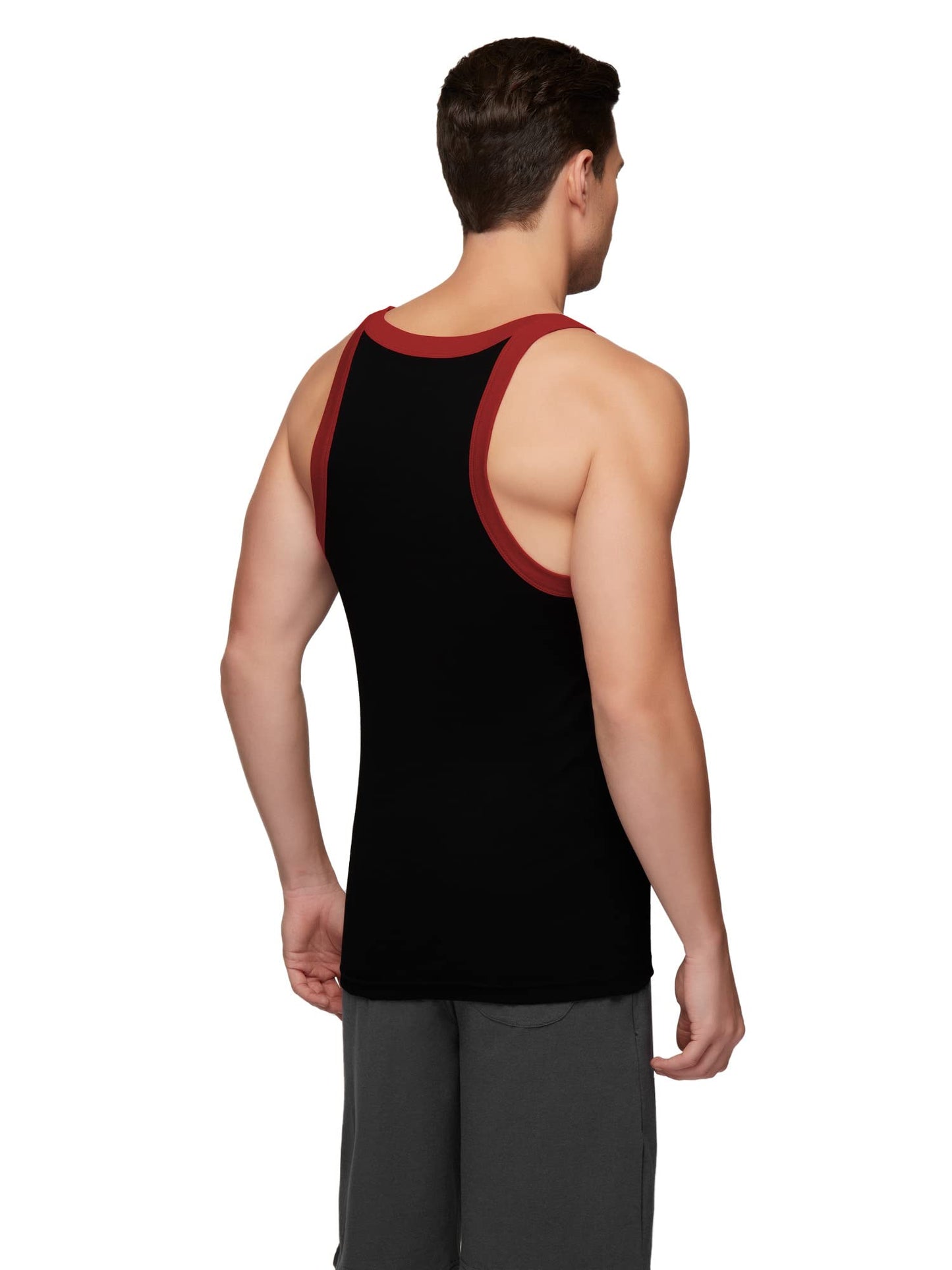 XYXX Mens Super Combed Cotton Square Neck Knitted Vest - High Moisture Absorbing Innerwear for Men with Anti-Bacterial Silver F