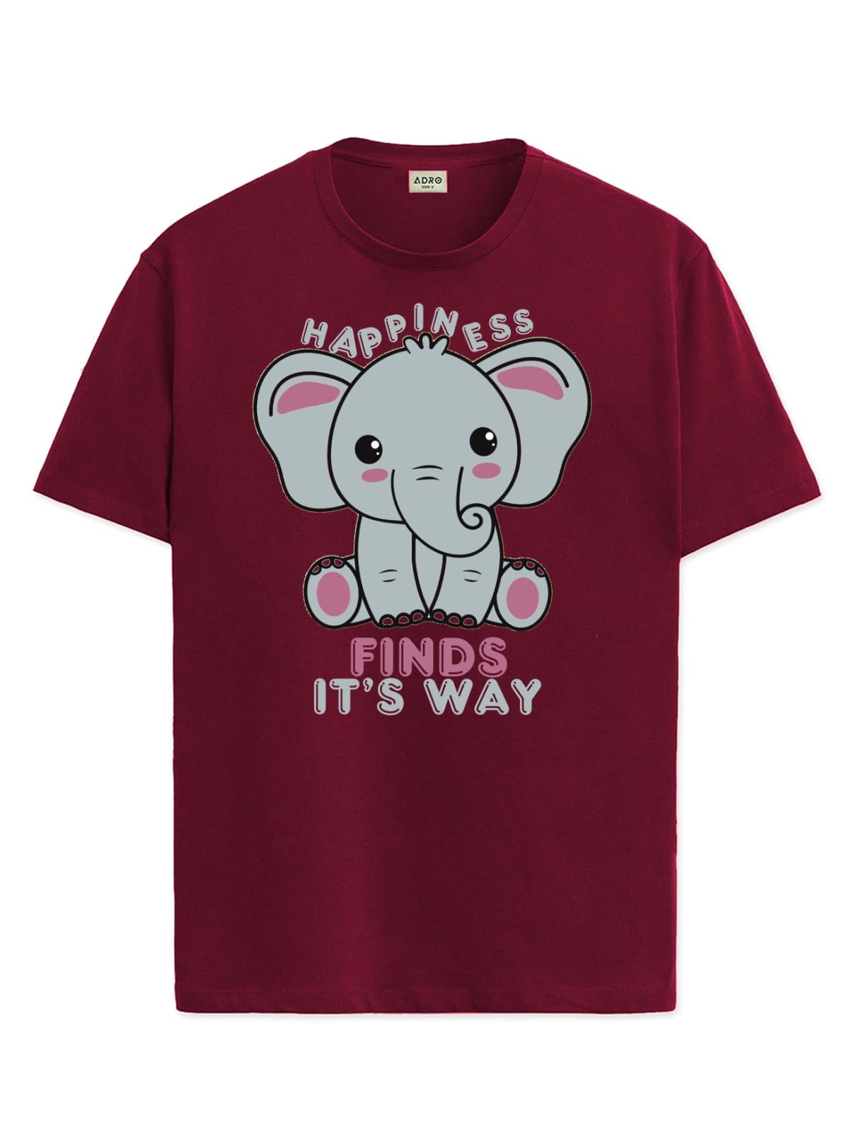 ADRO T Shirts for Boys & Girls | Elephant Printed T-Shirt | Ages 3-14 | 100% Cotton Round Neck Tshirt for Boys |KRN-L2-FINDS-MR-