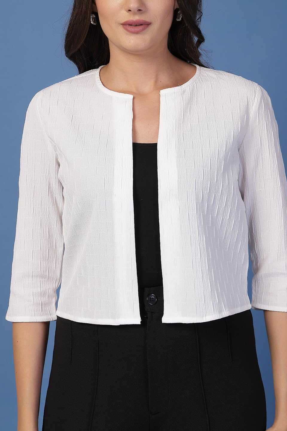 Style Quotient Women White Solid Shrug