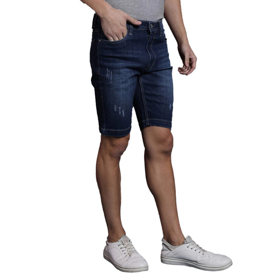 Campus Sutra Mens Boyfriend Shorts (SSCS23JN_SHORT53_M_PLN_NBU_Blue